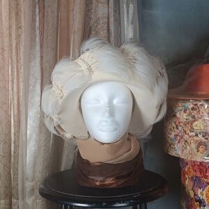 Deborah Fashions Off-White Winter Hat